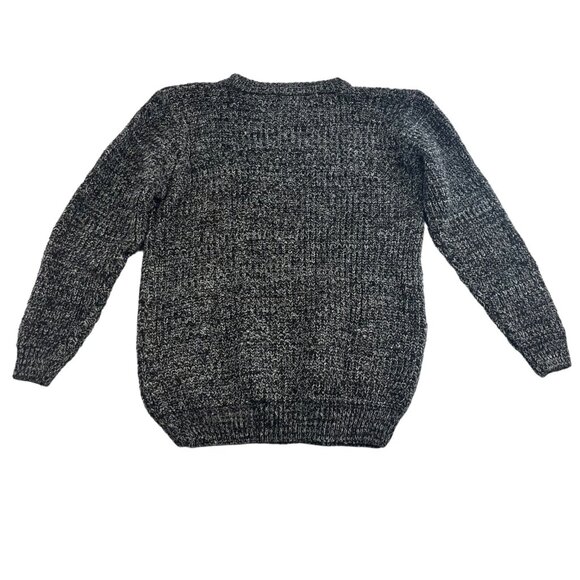 Eddie Bauer Pull Over Knit Sweater Wool Blend Womens Medium Black White - Picture 2 of 8